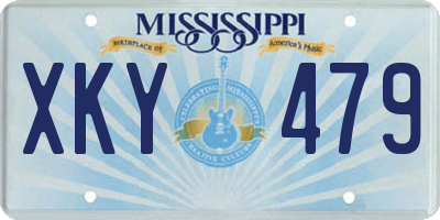 MS license plate XKY479