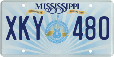 MS license plate XKY480
