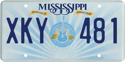 MS license plate XKY481