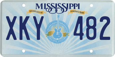MS license plate XKY482