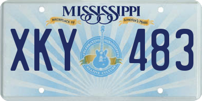 MS license plate XKY483