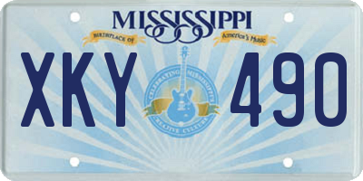 MS license plate XKY490