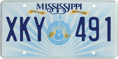 MS license plate XKY491