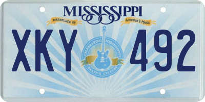 MS license plate XKY492