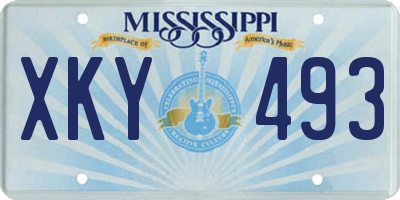 MS license plate XKY493
