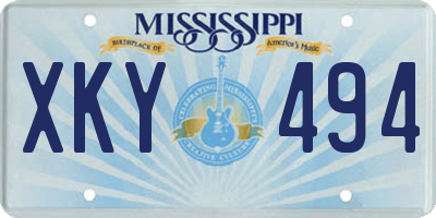 MS license plate XKY494