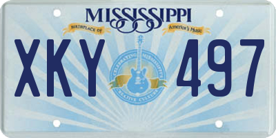 MS license plate XKY497