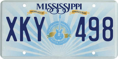 MS license plate XKY498