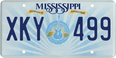 MS license plate XKY499