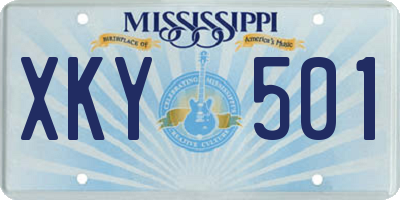 MS license plate XKY501