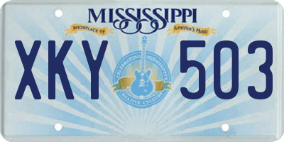 MS license plate XKY503