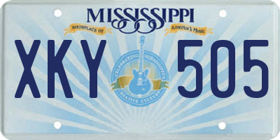 MS license plate XKY505