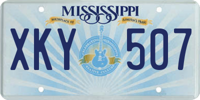 MS license plate XKY507