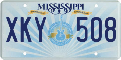 MS license plate XKY508