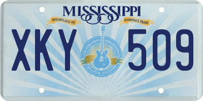 MS license plate XKY509