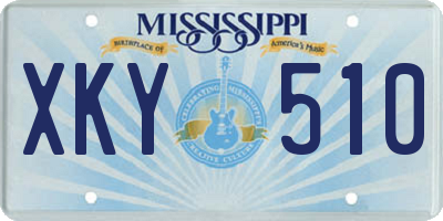 MS license plate XKY510