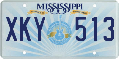 MS license plate XKY513