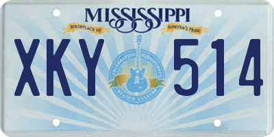 MS license plate XKY514
