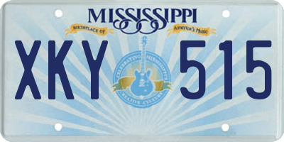 MS license plate XKY515