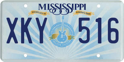 MS license plate XKY516
