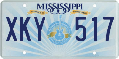 MS license plate XKY517