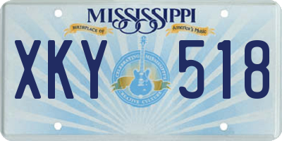 MS license plate XKY518