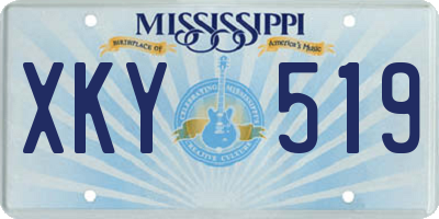 MS license plate XKY519