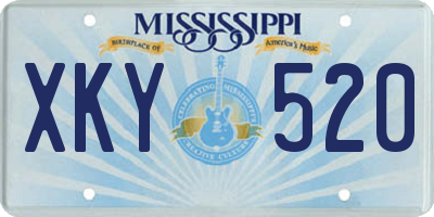 MS license plate XKY520