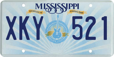 MS license plate XKY521