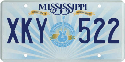 MS license plate XKY522