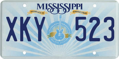 MS license plate XKY523