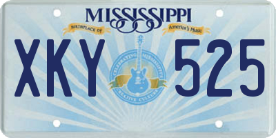 MS license plate XKY525