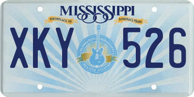 MS license plate XKY526