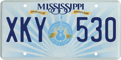 MS license plate XKY530