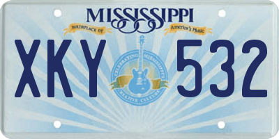 MS license plate XKY532