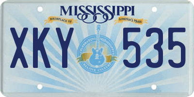 MS license plate XKY535