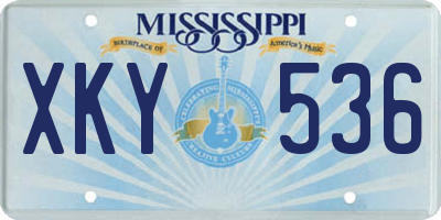 MS license plate XKY536