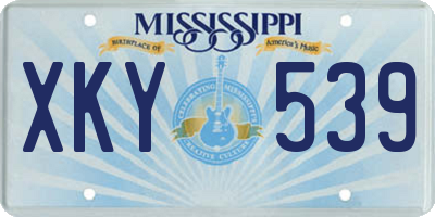 MS license plate XKY539