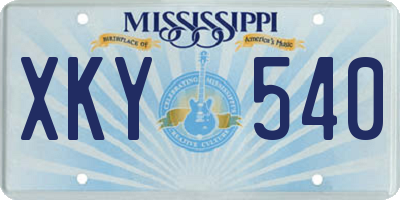 MS license plate XKY540