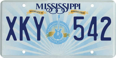 MS license plate XKY542