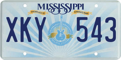 MS license plate XKY543