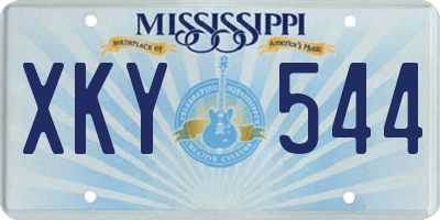 MS license plate XKY544