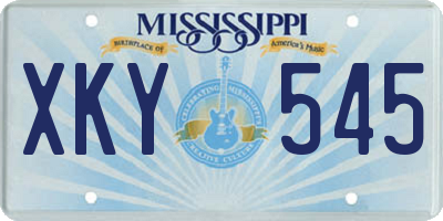 MS license plate XKY545