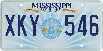 MS license plate XKY546