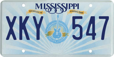 MS license plate XKY547