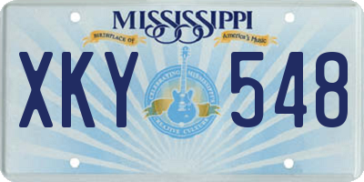 MS license plate XKY548