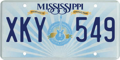 MS license plate XKY549
