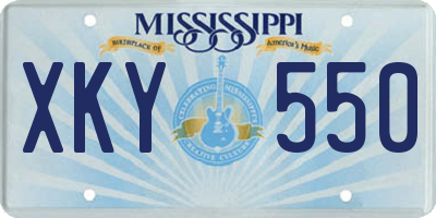 MS license plate XKY550