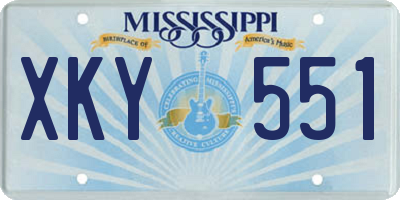 MS license plate XKY551