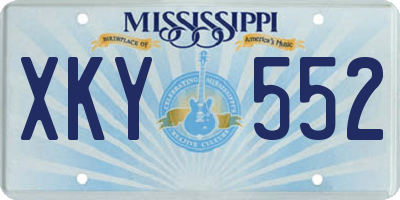 MS license plate XKY552